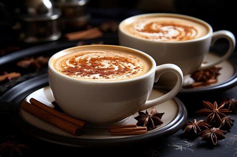 A Cup Of Hot Chai Latte With Frothed Milk Premium AI Generated Image