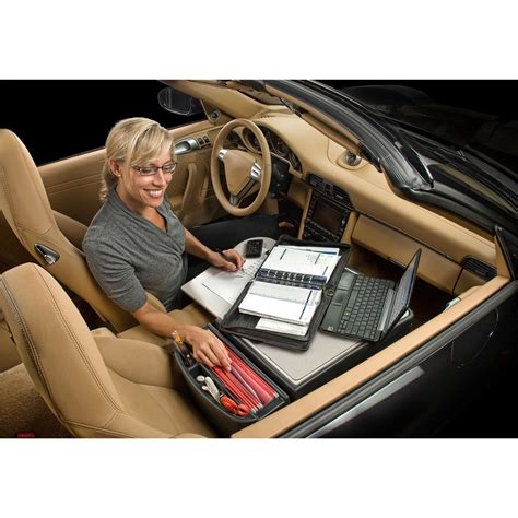 AutoExec Grey GripMaster Car Desk With Retractable Writing Surface