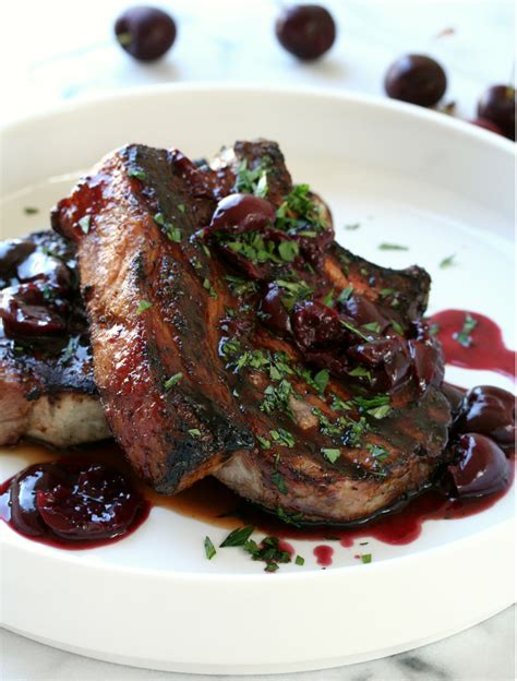 Grilled Pork Chops With Cherry Wine Sauce Dash Of Savory