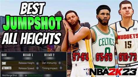 BEST Jumpshot For EVERY 3pt Rating And Height In NBA 2K23 YouTube