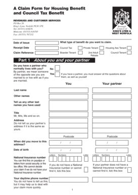 Fillable Online West Norfolk Gov Part 1 About You And Your Partner A