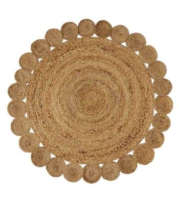 Alfombra Redonda De Yute Trenzada Beige D 150 BRAGA Maisons Du Monde