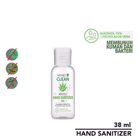 SECRET CLEAN ANTISEPTIC HAND SANITIZER GEL 38 ML SIPLah