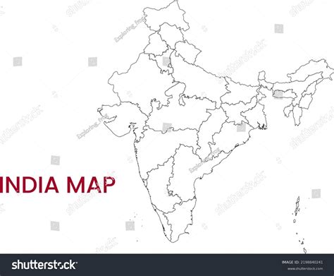 High Detailed Map India Outline Map Stock Illustration 2198840241 ...