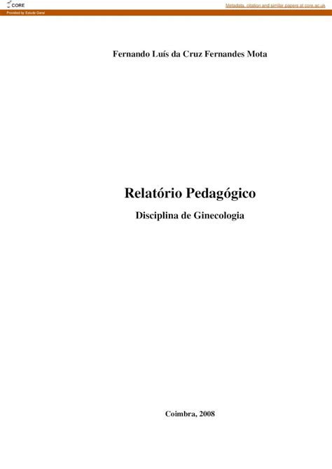 Pdf Relat Rio Pedag Gico Dificuldade De Integra O Completa Das