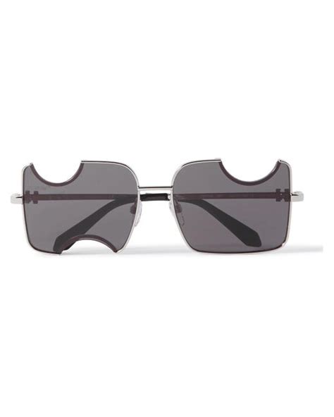 Off White C O Virgil Abloh Salvador Square Frame Silver Tone And