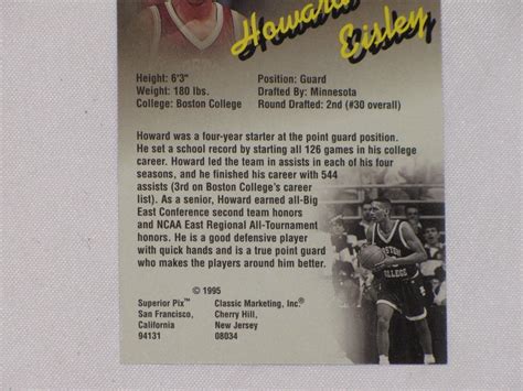 Classic Howard Eisley Superior Fix Basketball Card Boston