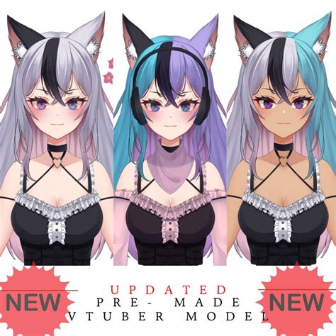 Updatedcustomizable Vtuber Premade Live 2D Vtuber Model Cute Etsy