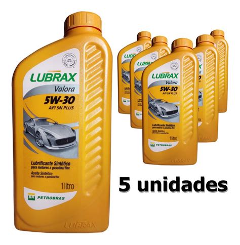 Kit 5 Litros Óleo Lubrax Valora Plus 5w30 Sintético Frete grátis