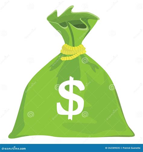 Green Money Bag Icon Stock Vector Illustration Of Treasure 262389035