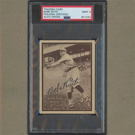 W Babe Ruth Throwing Autographed Card Psa Dna Mint