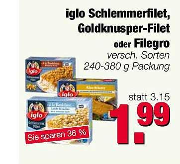 Iglo Schlemmerfilet Goldknusper Filet Oder Filegro Angebot Bei Edeka