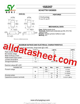 1SS357 17 Datasheet PDF Shunye Enterprise