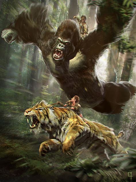 Gorilla vs Tiger 2 by OmenD4 on DeviantArt