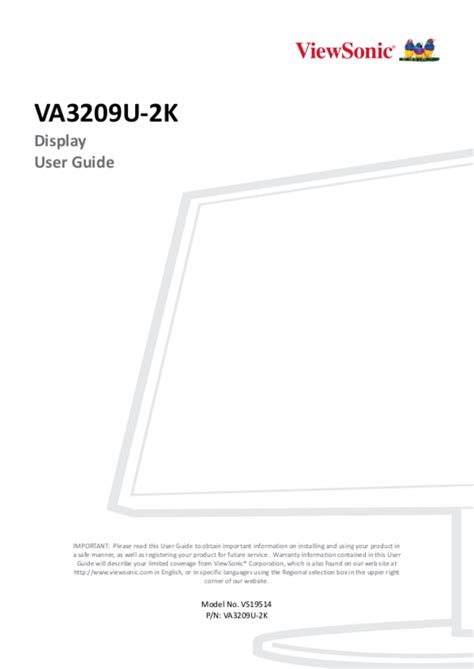 User Manual Viewsonic VA3209U 2K English 47 Pages