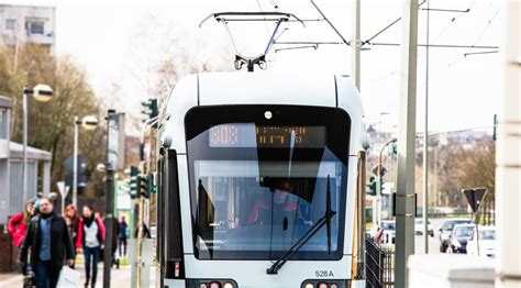 Bild einer Straßenbahn der Linie 308 in Hattingen SPD Hattingen