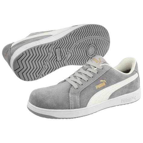 Basket De S Curit Mixte Iconic Basse Gris Velours Et Cuir Puma