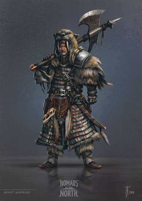 Artstation Nomad Warrior With An Axe Tatiana Yamshanova Warrior Concept Art Warrior