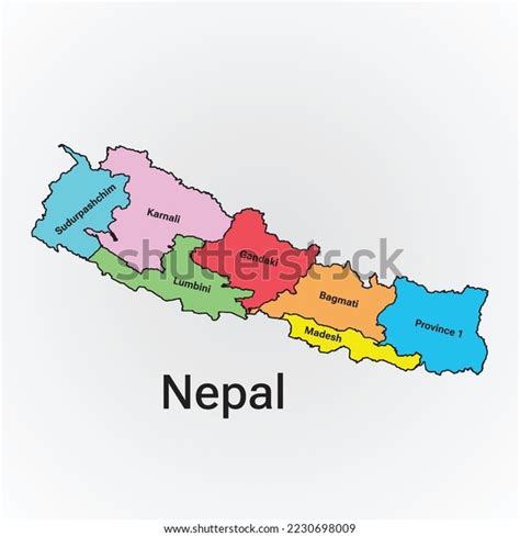 New Map Nepal Province Stock Vector (Royalty Free) 2230698009 ...