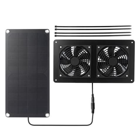 Solar Powered Dual Fan Panel Fan 10w Weatherproof Solar Panel Kit For Small Chicken Coops