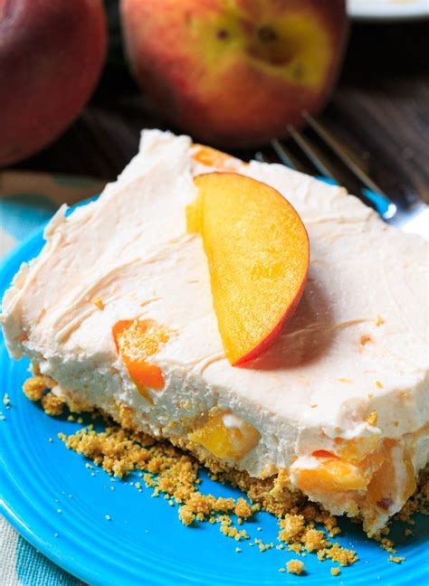 No Bake Peach Cheesecake Bars Spicy Southern Kitchen