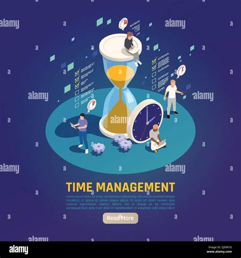 Personal Growth Time Management Skills Development Circular Isometric Composition With Clock