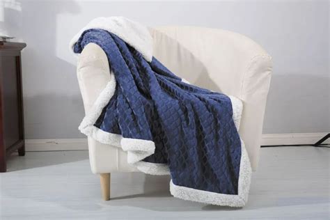 24 Pieces Mermaid Sherpa Throw In Navy Fleece And Sherpa Blankets At