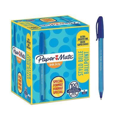 Paper Mate InkJoy 100 Stylo bille à capuchon pointe moyenne 1 mm bleu