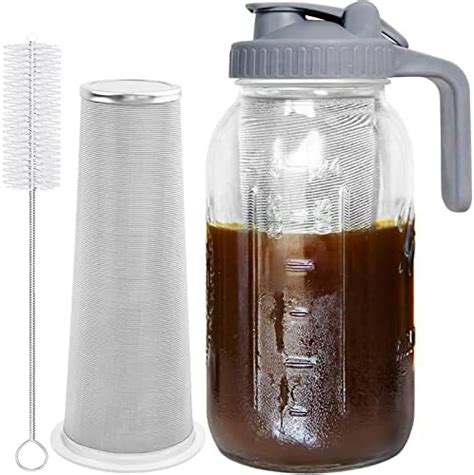 Cold Brew Coffee Maker Jar Oz Thick Glass Multipurpose Mason