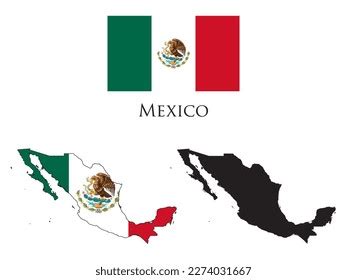 Mexico Flag Map Illustration Vector Stock Vector (Royalty Free ...