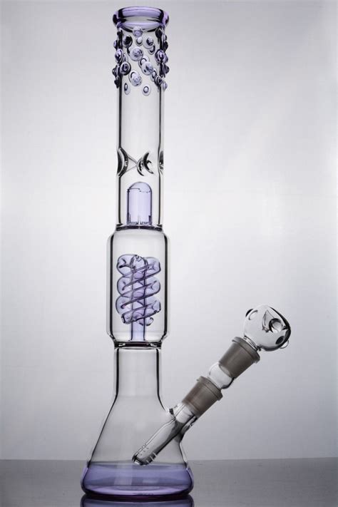 Lavender Purple Helix Big Bong Inline Spiral Twist Percolator 18 8 Mm