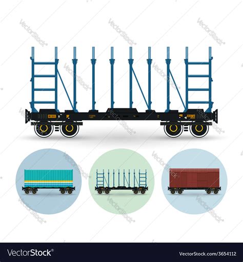 Set of icons different types freight cars Vector Image