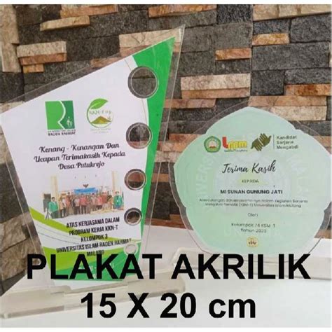 Jual Plakat Akrilik Tebal 2mm Uk 15 X 20 Cm Desain Custom Untuk Wisuda