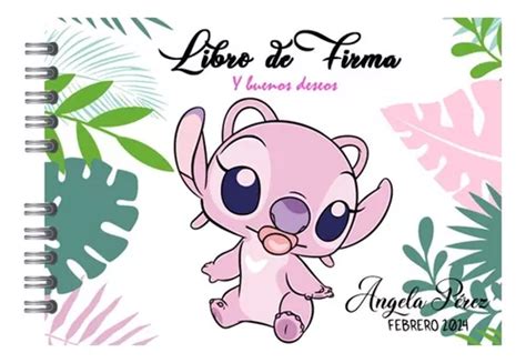 Libro De Firmas Baby Shower Angel Stitch Cuotas Sin Inter S