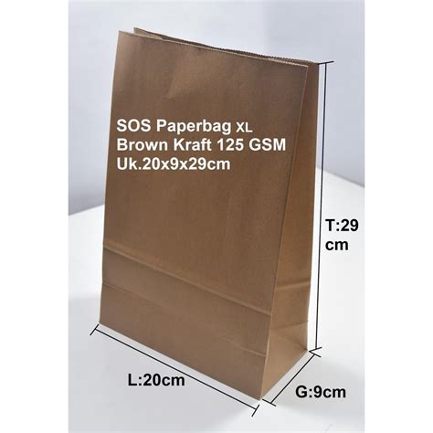 Jual Paperbag Sos Xl Kantong Kertas Coklat X X Cm Gsm Kertas A