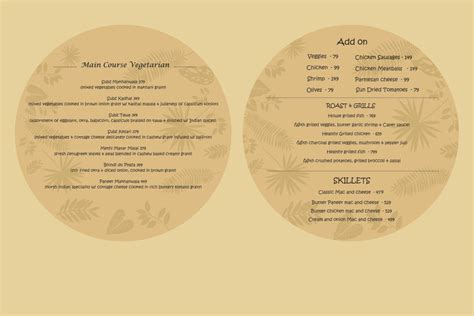 Treeat Feast For Senses Menu Menu For Treeat Feast For Senses