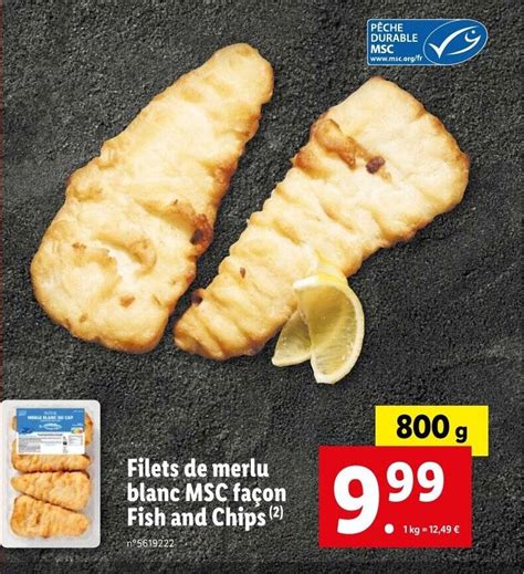 Promo Filets de merlu blanc MSC façon Fish and Chips 2 chez Lidl