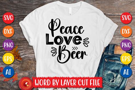 Peace Love Beer Svg Design Graphic By Megasvgart Creative Fabrica