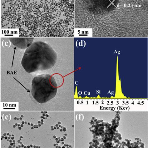 A Tem Image Of Spherical Bae Agnps B Hr Tem Image Of A Single