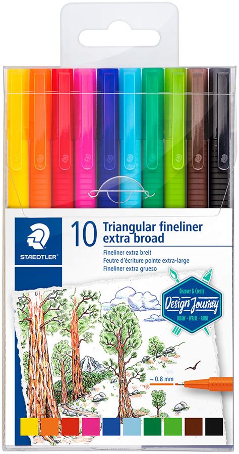 Staedtler Triplus Fineliner Pens Extra Broad Assorted Colours Pack