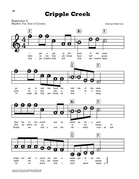 Cripple Creek By American Fiddle Tune Sheet Music For E Z Play Today At