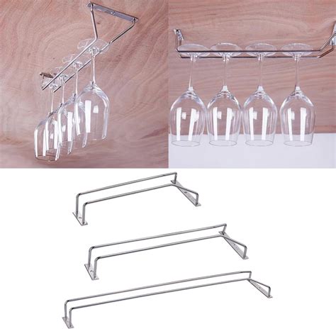 Stainless Steel Wine Rack Glass Cup Holder Upside Down Wall Mounted Red Wine Rack Hanging Wine