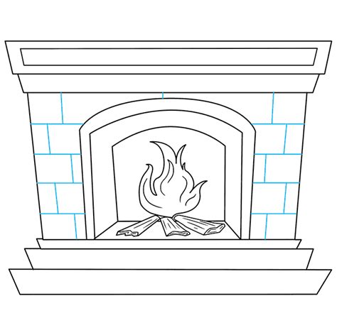 How To Draw A Fire Place