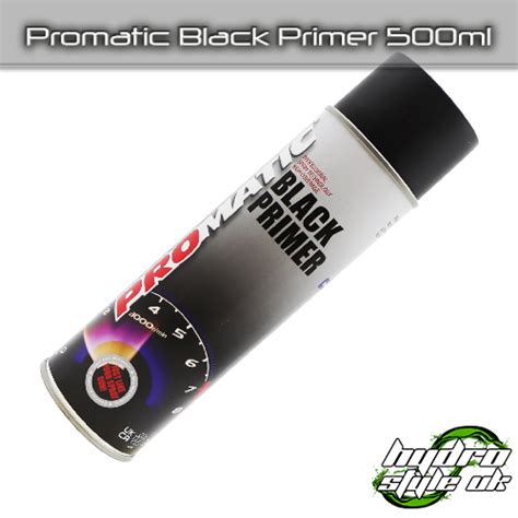 Promatic Black Rapid Build Primer 500ml Aerosol Hydro Style UK