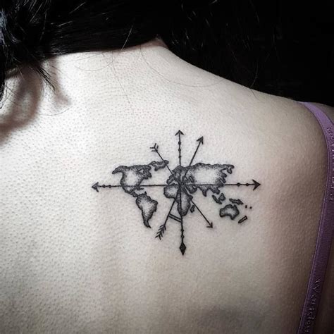 35 Best World Map Tattoo Ideas For Travel Lovers - TattooBloq | World ...