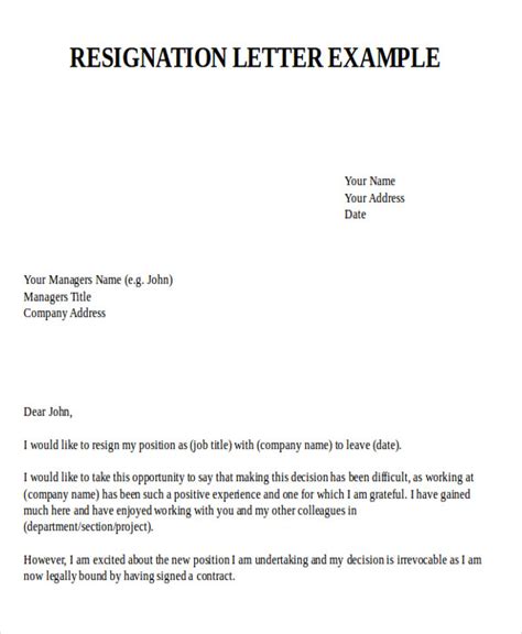 How To Resignation Letter Example 18 Photos Of Template Of Resignation Letter In Word