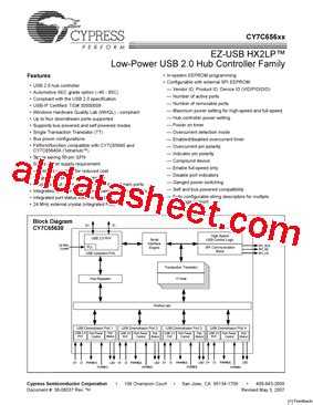 Cy Datasheet Pdf Cypress Semiconductor