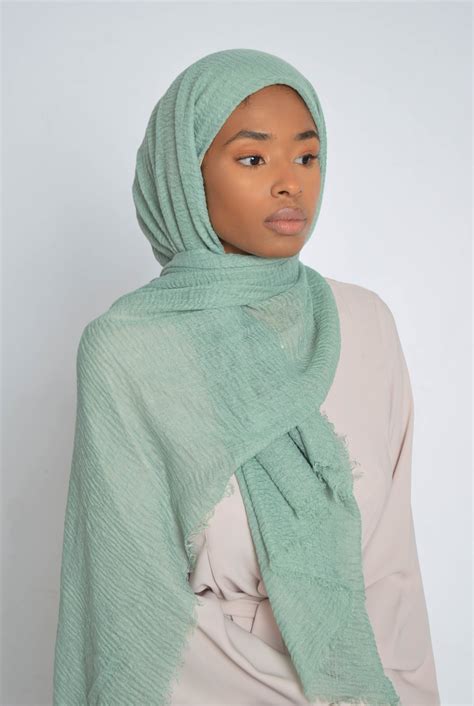 Light Mint Crinkle Hijab Um Anas Islamic Clothing Hijabs Abayas