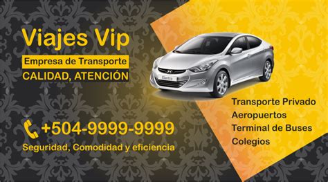 Dise Os De Tarjetas De Presentaci N Para Taxi Vip O Servicios De