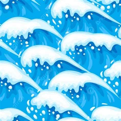 Seamless Wave Pattern With Sea Foam Background Flow Foam Blue